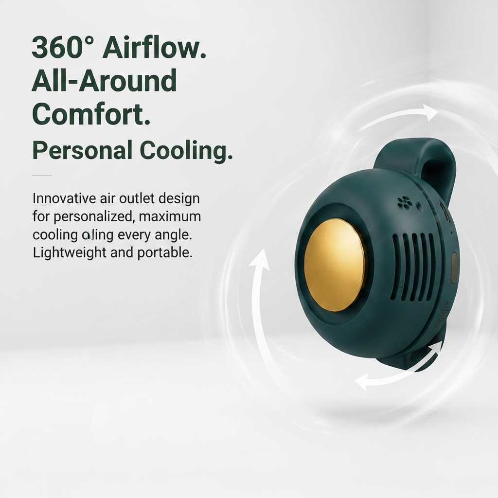 Rechargeable Clip-On Wearable Fan for Hands-Free Summer Comfort☀️