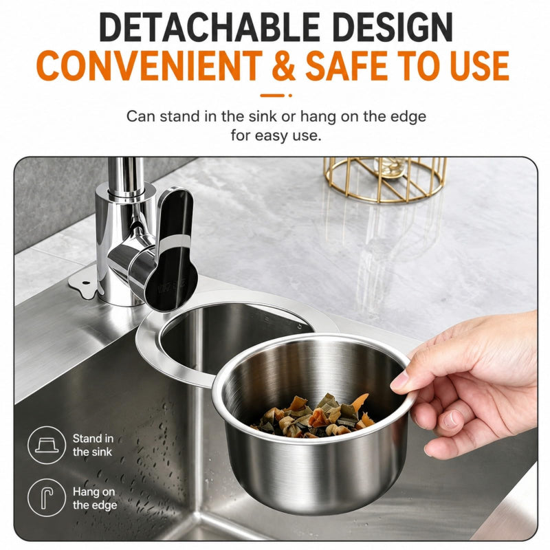 ✨ Limited Time 50% OFF! No-Touch Sink Strainer Basket – Say Goodbye To Messy Food Scraps