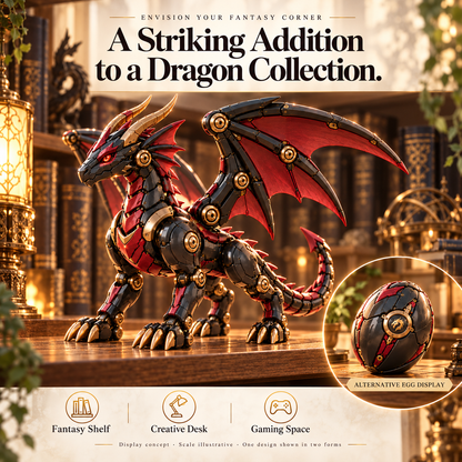 🔥🐉 Final Day – 49% OFF! DragonMorph Mechanical Dragon Egg – Unleash the Black & Crimson Winged Dragon! 🥚⚙️✨