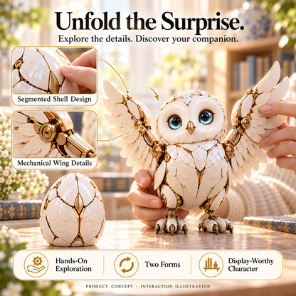 🦉 2-in-1 Transforming Mechanical Owl Egg – Folding Puzzle Toy & Unique Gift