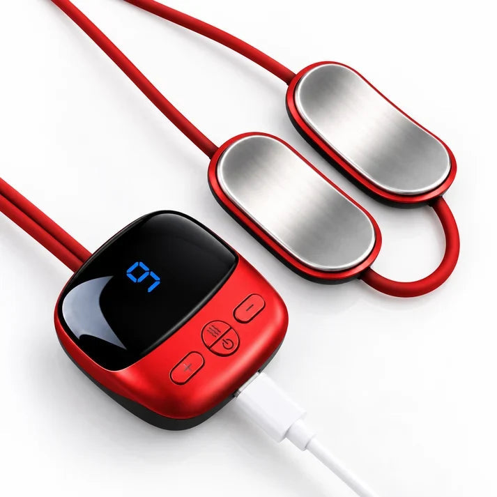 ⚡ Portable Mini Neck Massager - Smart Pulse & 3-Level Heat Relief 💆