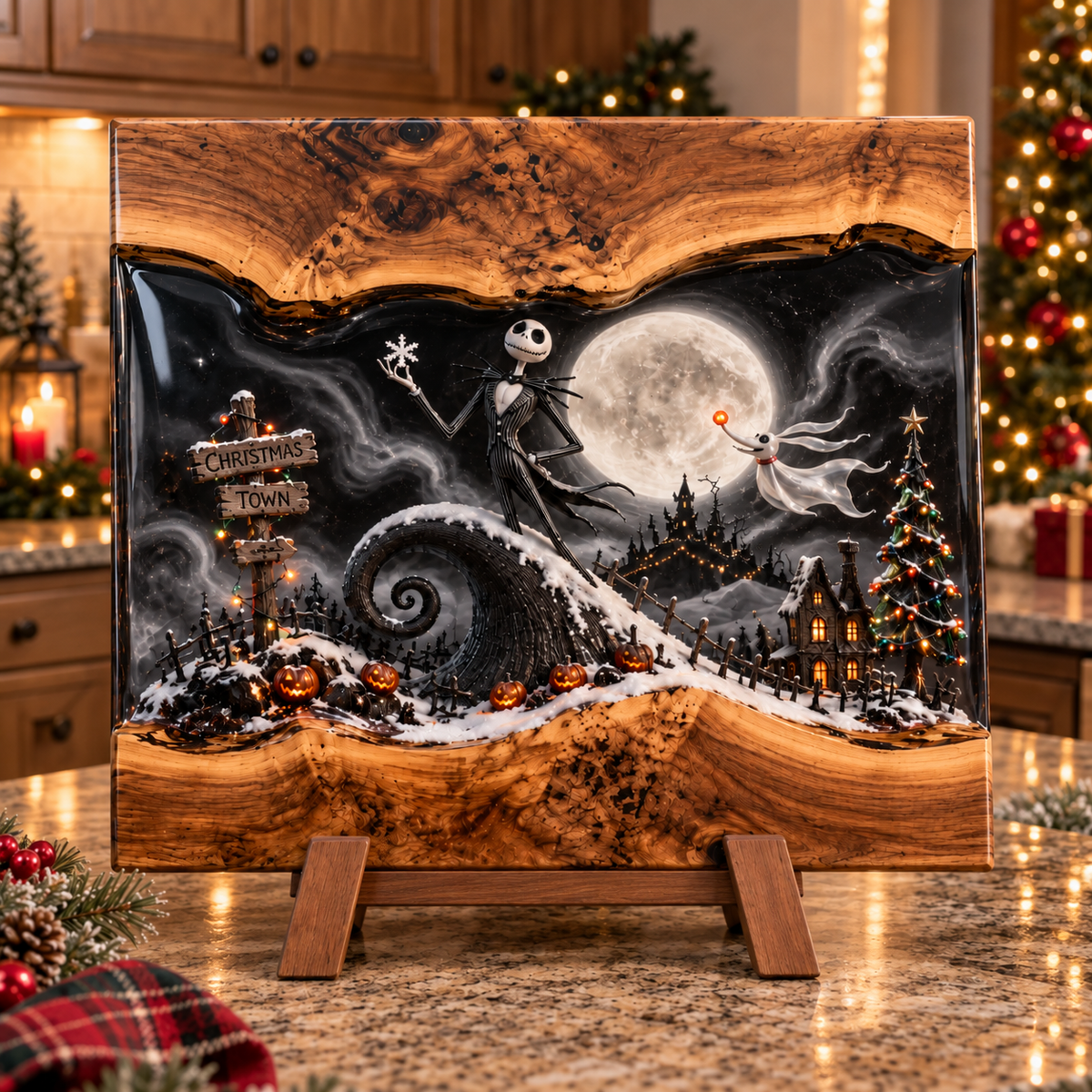 🎄 Christmas Kitchen Cutting Board ✨ Festive Holiday Display Decor