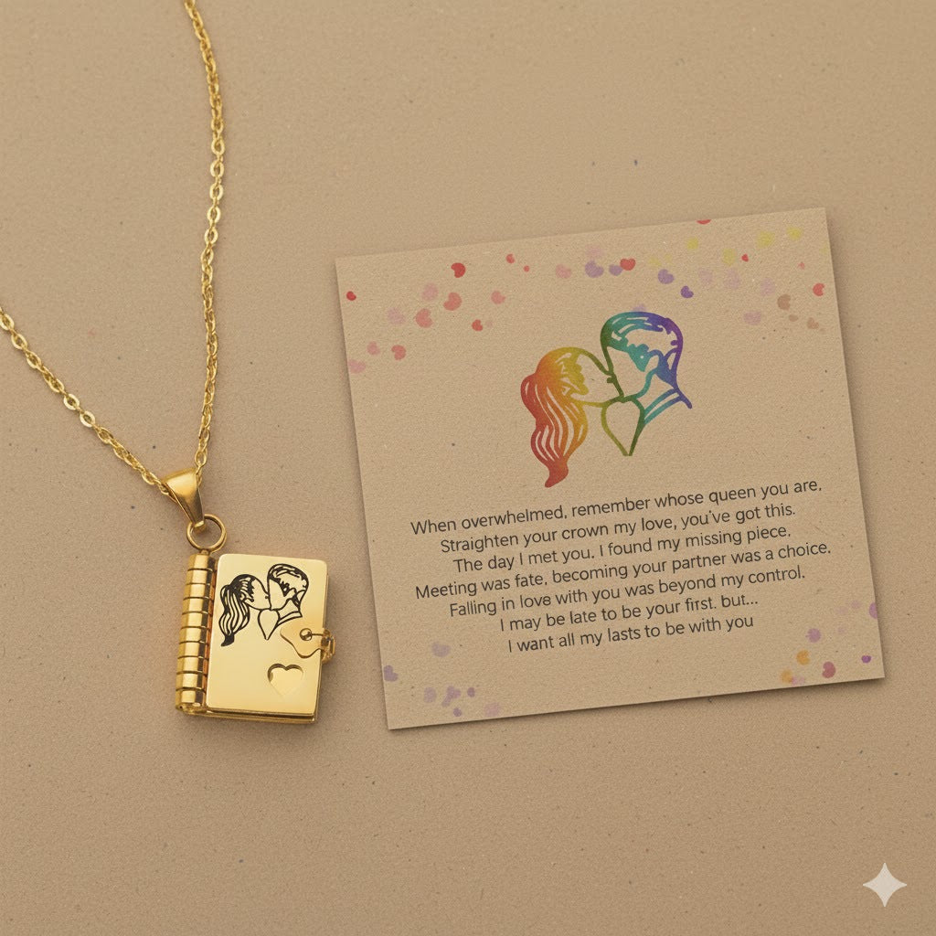 💖 Mini Book Message Necklace – A Love Letter They Can Keep Close