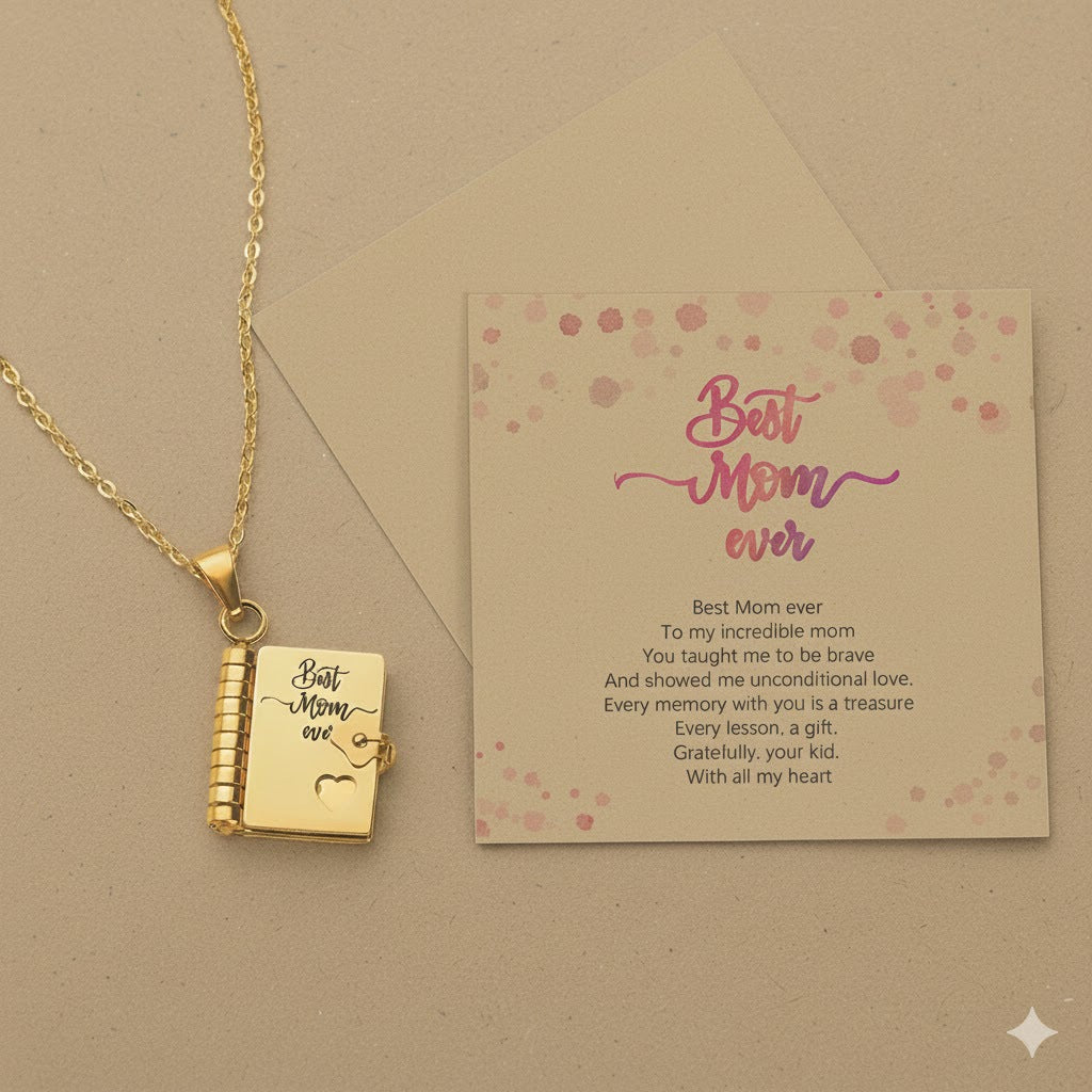 💖 Mini Book Message Necklace – A Love Letter They Can Keep Close