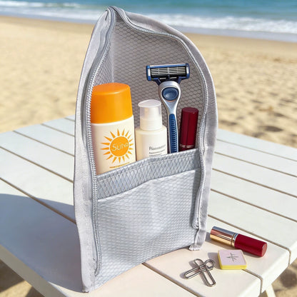 🧼 48% OFF Quick-Dry Mesh Bathroom Organizer – Self-Standing Toiletry Storage Bag