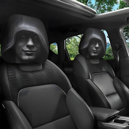 😆 Funny Cartoon Car Headrest Covers – 2PCS Universal Fit 🚗Spooky and funny car headrest covers