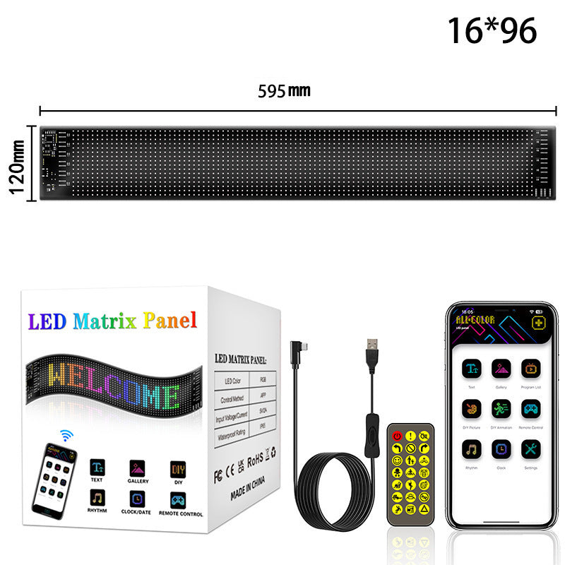 🚗🎄 Smart LED Pixel Car Display — App-Controlled Custom Text, Colors & Animations