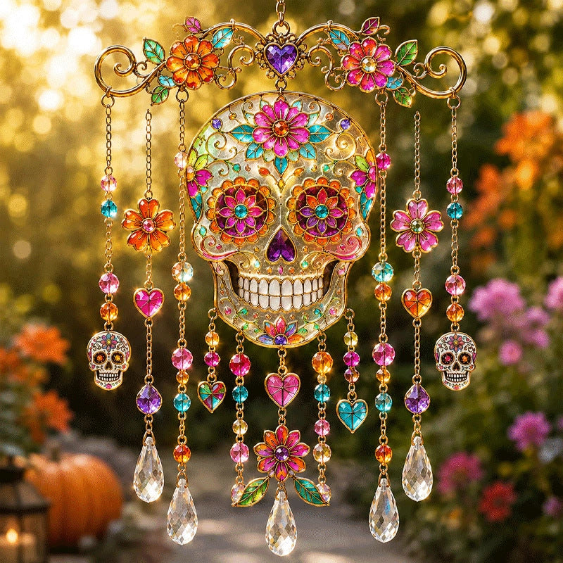 🔥 50% OFF – Halloween Stained Iron Wind Chime 🎃🔔 | Spooky Suncatcher Decor