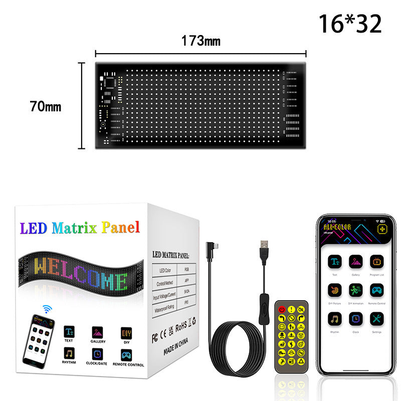 🚗🎄 Smart LED Pixel Car Display — App-Controlled Custom Text, Colors & Animations