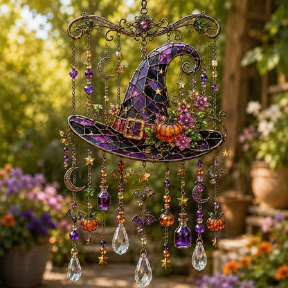 🔥 50% OFF – Halloween Stained Iron Wind Chime 🎃🔔 | Spooky Suncatcher Decor
