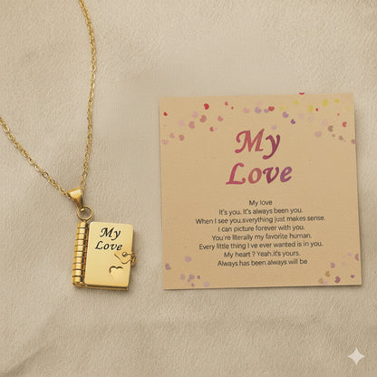 💖 Mini Book Message Necklace – A Love Letter They Can Keep Close