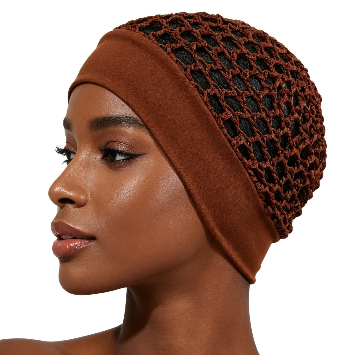 ✨ Breathable Wide-Band Crochet Hair Net | Pressure-Free Snood Sleep & Skincare Cap 💆‍♀️