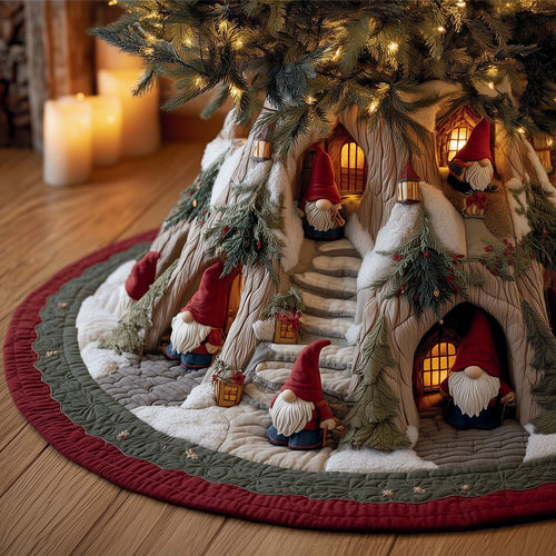 🎄 3D Optical Illusion Quilted Christmas Tree Skirt & Floor Protection Mat 🎁