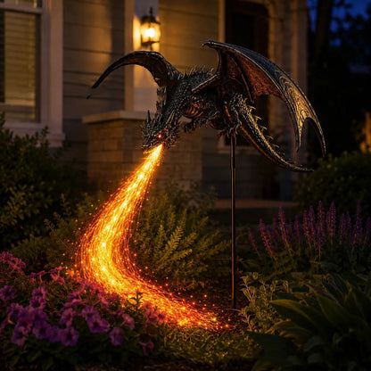 🐉 50% OFF 2027 Dragon’s Ember Solar Garden Light 🔥 Magical Halloween Outdoor Decor
