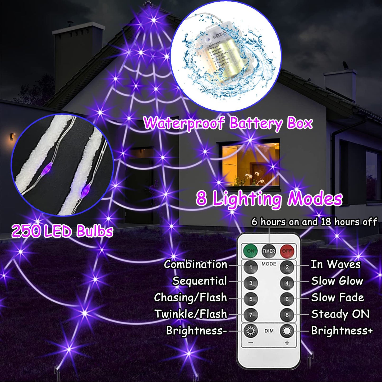 👻 Giant LED Spider Web With Spider 🕷️ Limited-Time Spooky Savings 🎃
