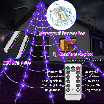 👻 Giant LED Spider Web With Spider 🕷️ Limited-Time Spooky Savings 🎃