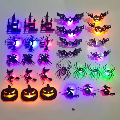 🔥 HALLOWEEN SPECIAL 🎃 30-Piece Glowing Wall Décor Set – Turn Any Wall Into a Spooky Night Scene 👻