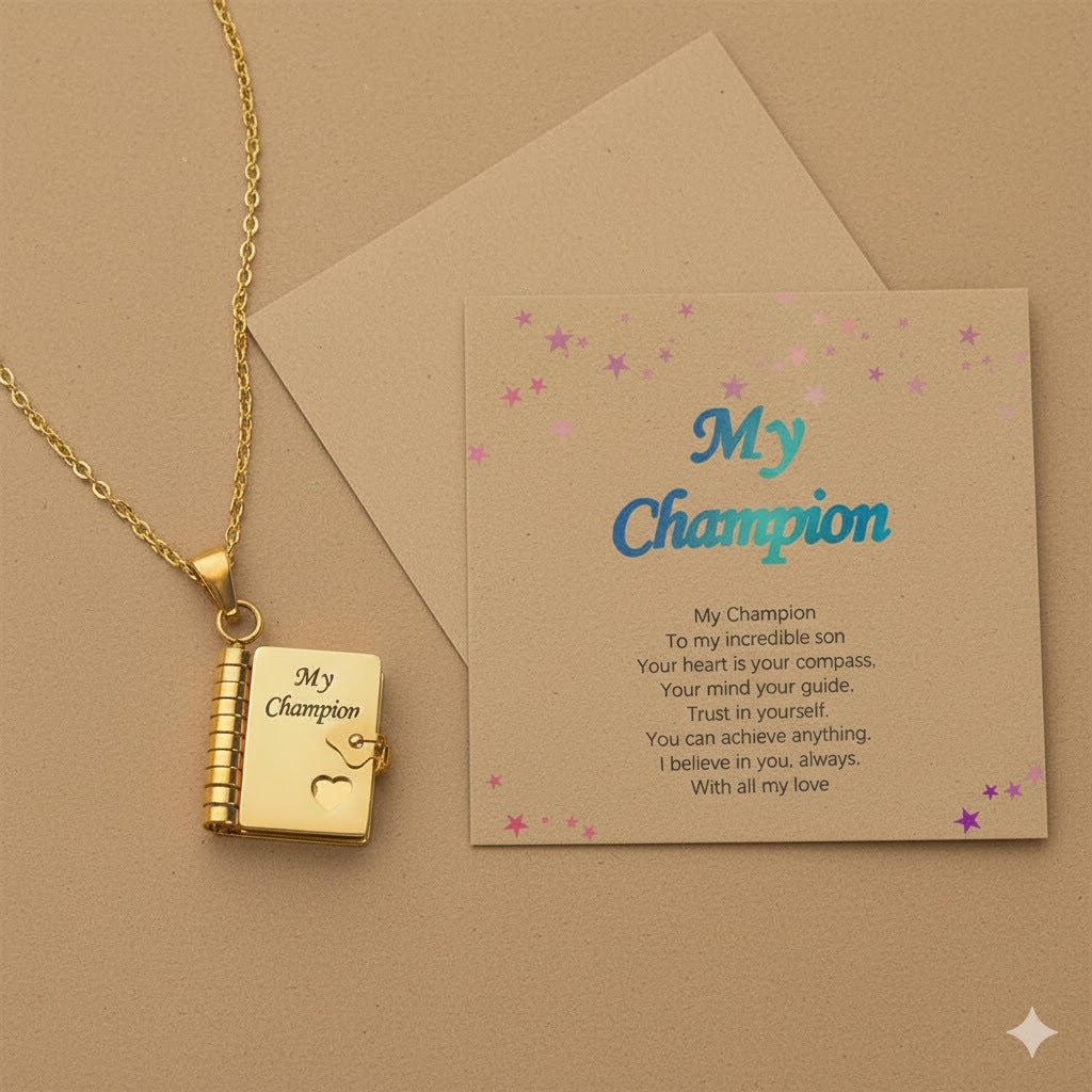 💖 Mini Book Message Necklace – A Love Letter They Can Keep Close