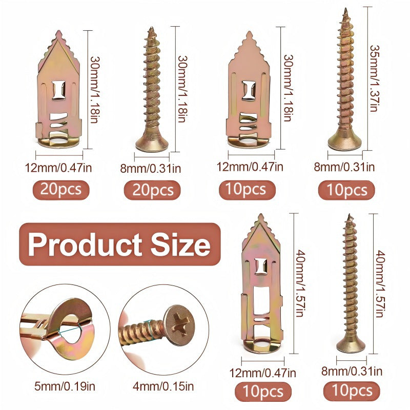 🔥 50% OFF 80-Set Self-Drilling Wall Anchor Pack 🛠️ More Projects, Better Value
