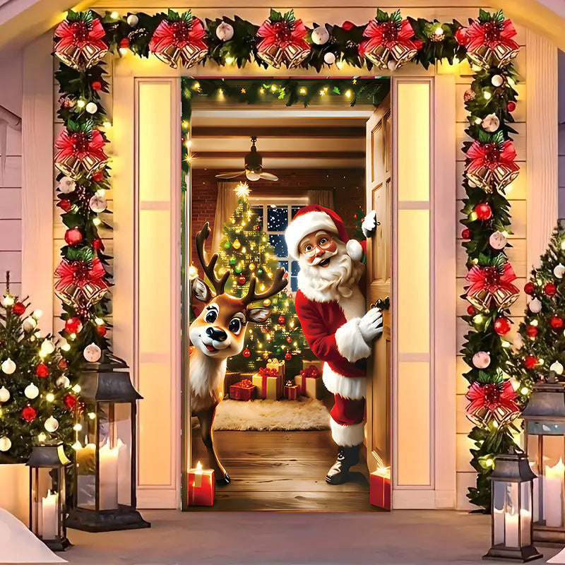 🎄 Full-Size Christmas Door Cover – 6 Festive Designs for Every Door