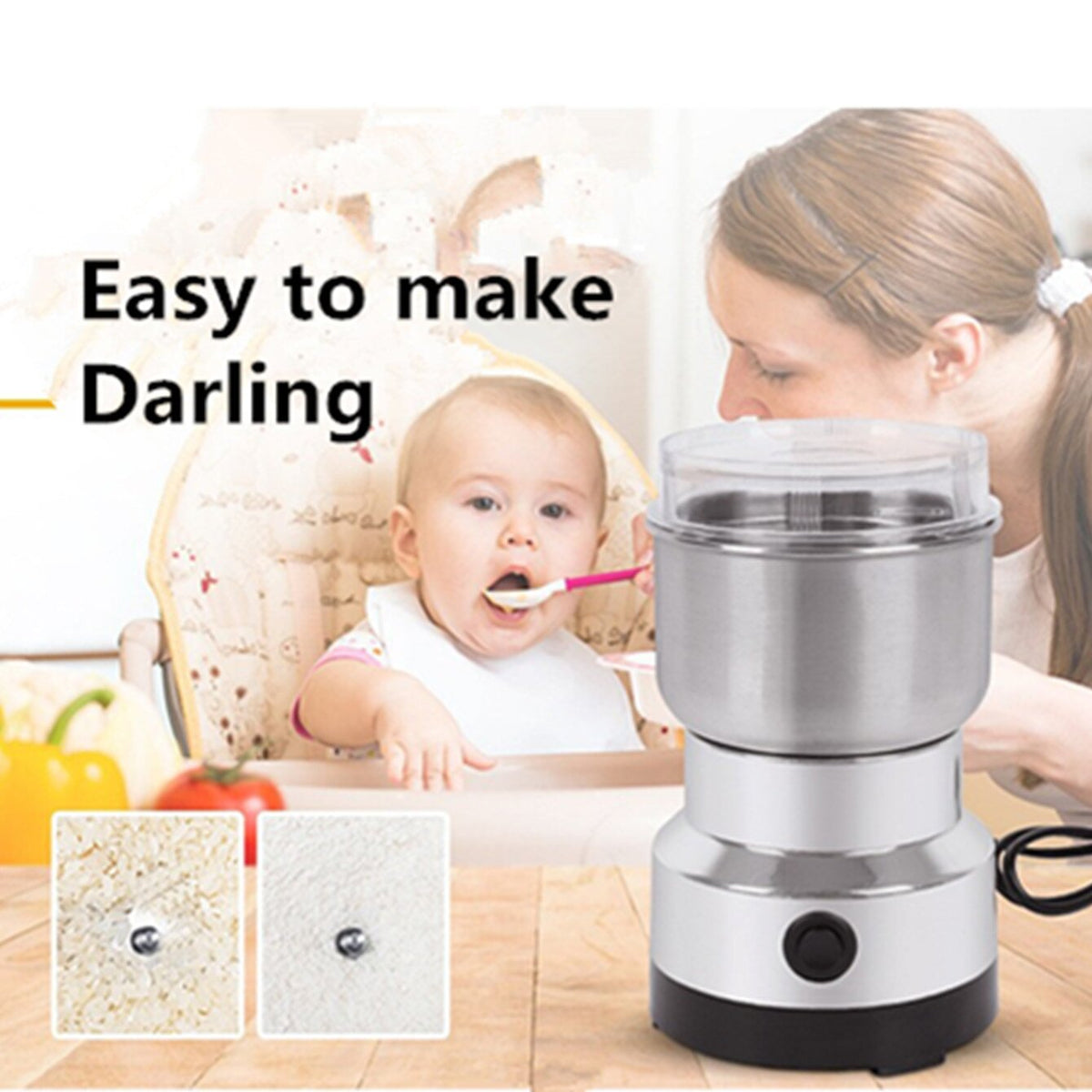 ⏳Last Day 49 OFF 🌿 Stainless Steel Dry Ingredient Grinder ✨ Spices, Grains & Coffee