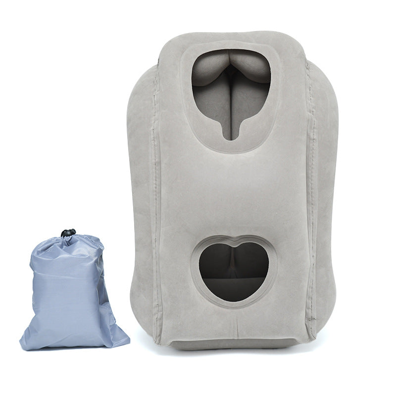 ✈️ Inflatable Face-Down Travel Pillow – Ergonomic Sleep Support for Flights, Trains & Office Naps