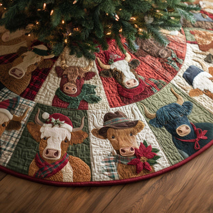🎄 3D Optical Illusion Quilted Christmas Tree Skirt & Floor Protection Mat 🎁
