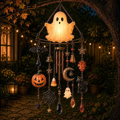 🔥 50% OFF – Halloween Stained Iron Wind Chime 🎃🔔 | Spooky Suncatcher Decor