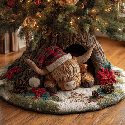 🎄 3D Optical Illusion Quilted Christmas Tree Skirt & Floor Protection Mat 🎁