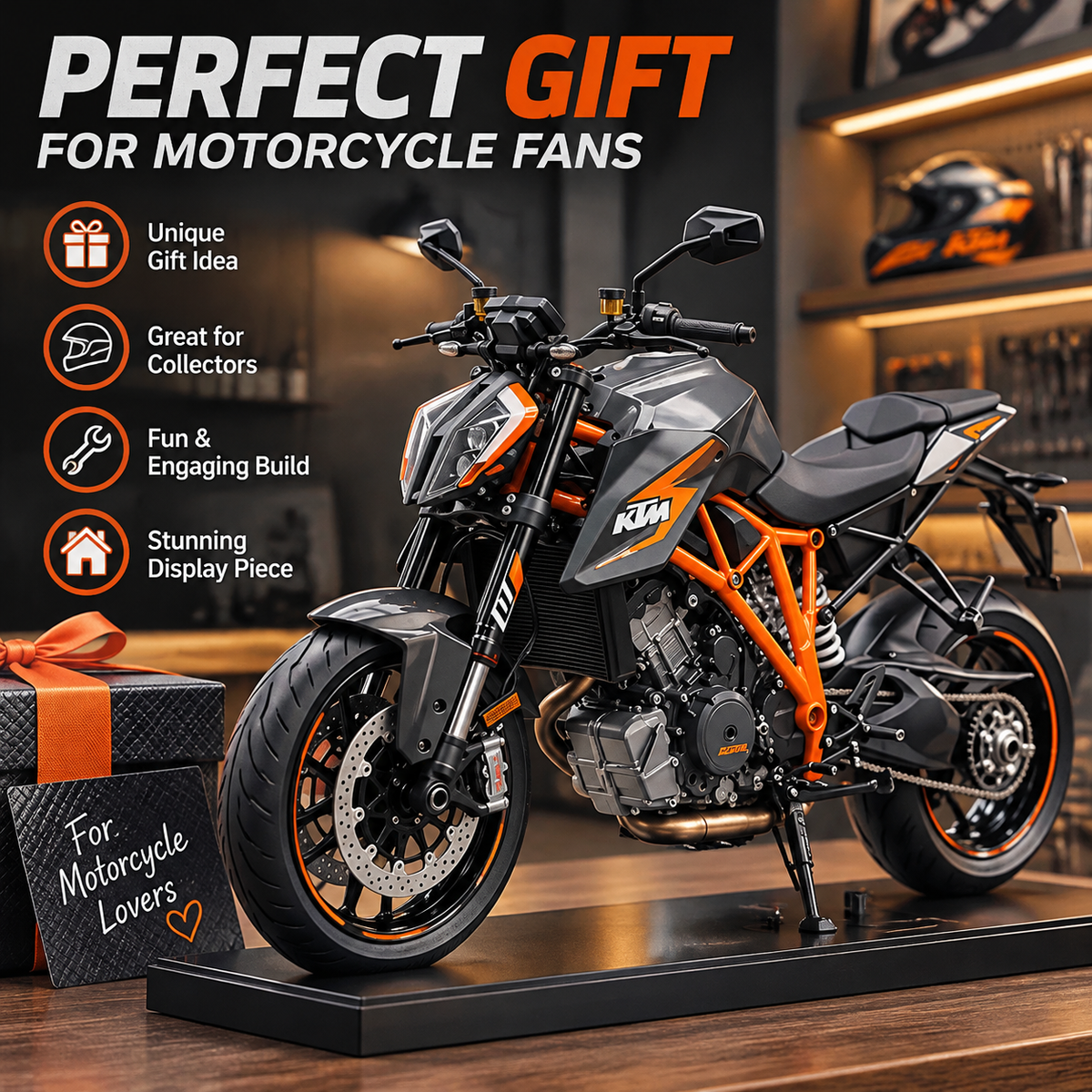 🏍️ 1:6 DIY Motorcycle Model Kit 🔧 Fuel-Powered Engine Build