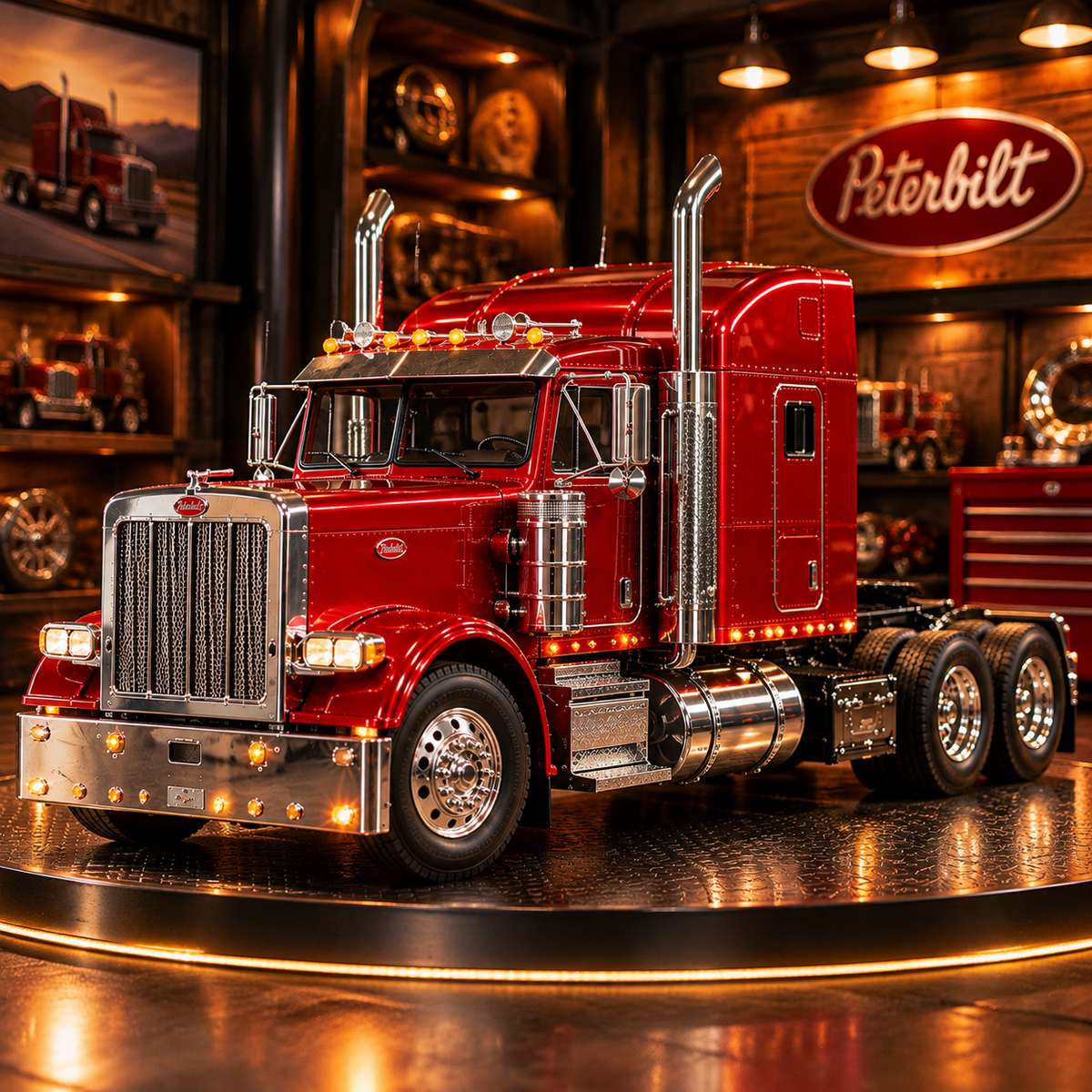 🚛 Classic American Long-Nose Truck Model Kit - Red Semi DIY Build 🛠️