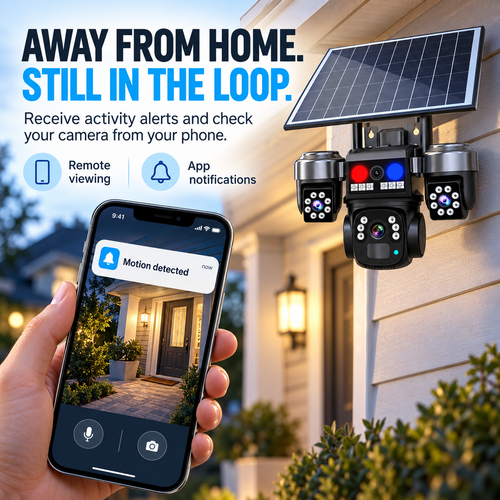 🛡️ 9MP Triple Lens Solar Security Camera - Wireless WiFi & Color Night Vision