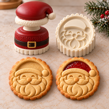 📣 LAST DAY 50% OFF – 🎄 Christmas Jam-Filled Cookie Stamp Molds, 6 Festive Designs