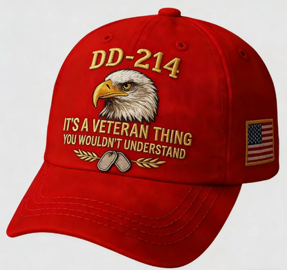 🎖️ DD-214 Veteran Pride Embroidered Baseball Cap with Commemorative Honor Coin 🦅