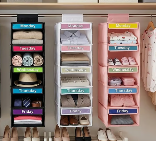 ✨ 50% OFF 5-Tier Weekly Outfit Organizer – Make School Mornings Easier