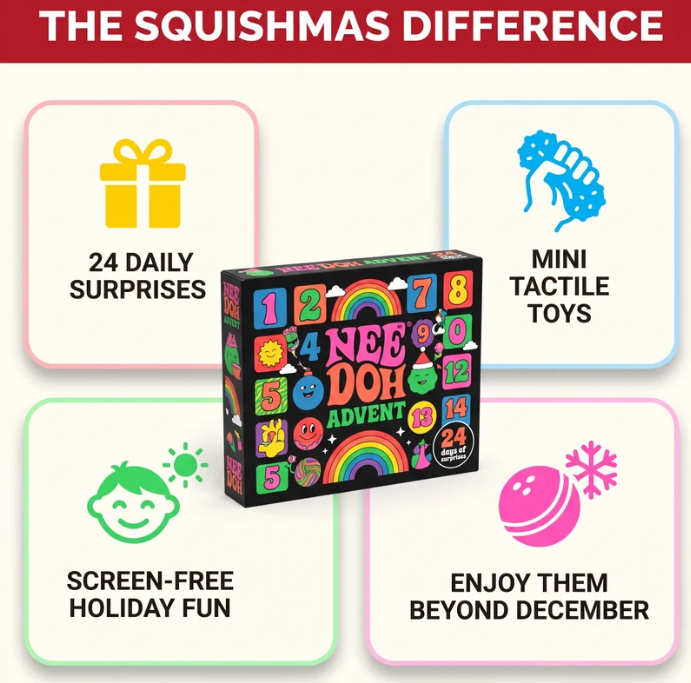 🎄 NeeDoh Squishmas Advent Calendar 2026 ✨ 24 Mini Squishy Surprises