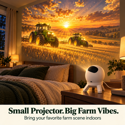 🚜 Kids Tractor & Countryside Harvest Sunset Night Light Projector with Remote Control 🌾