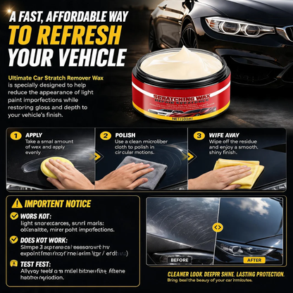 🚗 Ultimate Car Scratch Remover Wax – Reduce Scratches & Restore Showroom Shine ✨