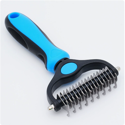 🐾 Pet Undercoat Grooming Rake for Less Loose Fur at Home