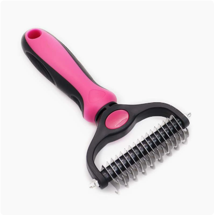 🐾 Pet Undercoat Grooming Rake for Less Loose Fur at Home