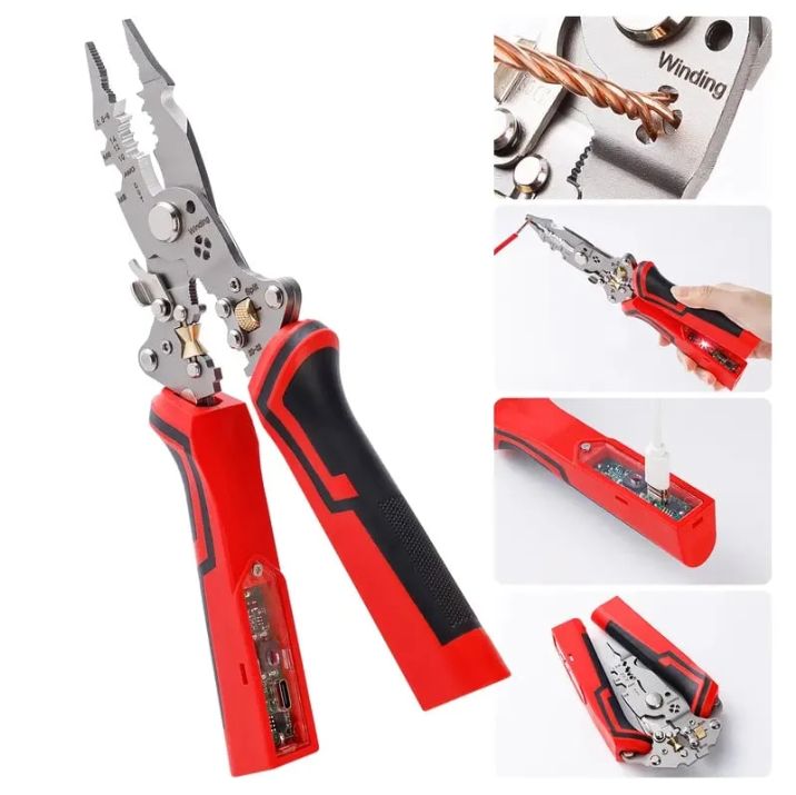⚡16-in-1 Rechargeable Wire Stripper & Voltage Tester Pliers💪