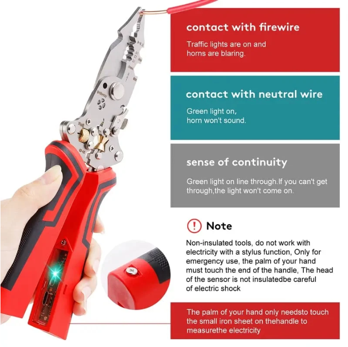 ⚡16-in-1 Rechargeable Wire Stripper & Voltage Tester Pliers💪