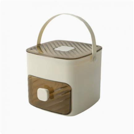 🧊 Press-Release Ice Cube Tray with Built-In Storage Bin