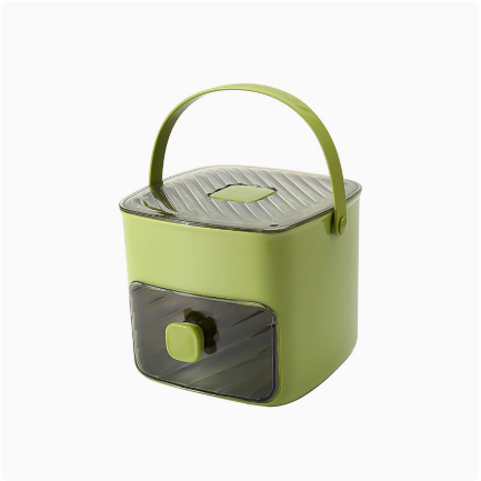 🧊 Press-Release Ice Cube Tray with Built-In Storage Bin