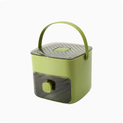 🧊 Press-Release Ice Cube Tray with Built-In Storage Bin