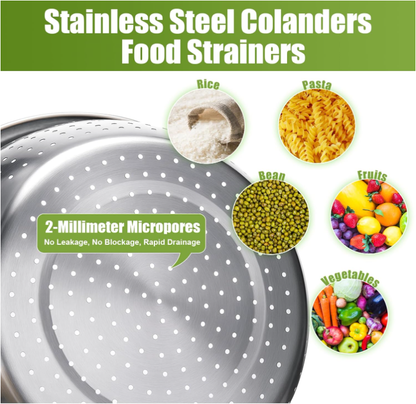 🔥 50% Off 5-Piece Self-Draining Colander Set for Kitchen Prep