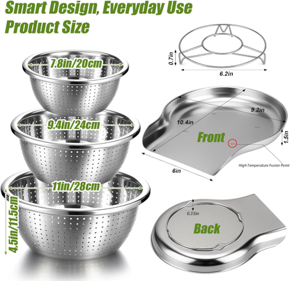🔥 50% Off 5-Piece Self-Draining Colander Set for Kitchen Prep