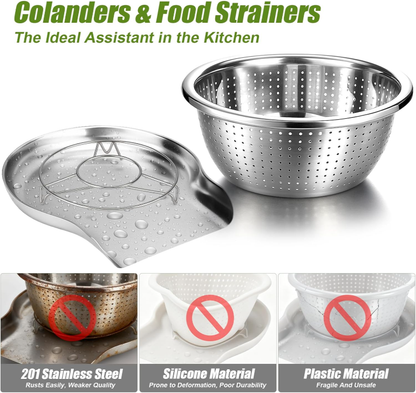 🔥 50% Off 5-Piece Self-Draining Colander Set for Kitchen Prep