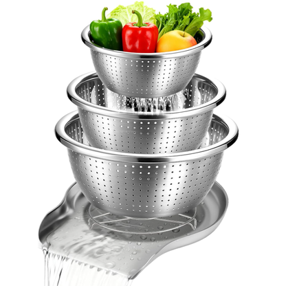 🔥 50% Off 5-Piece Self-Draining Colander Set for Kitchen Prep