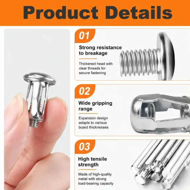 🔥 50% OFF 90PCS Rivet Locking Nuts Set 🔩 M4 M5 M6 Heavy-Duty Fasteners